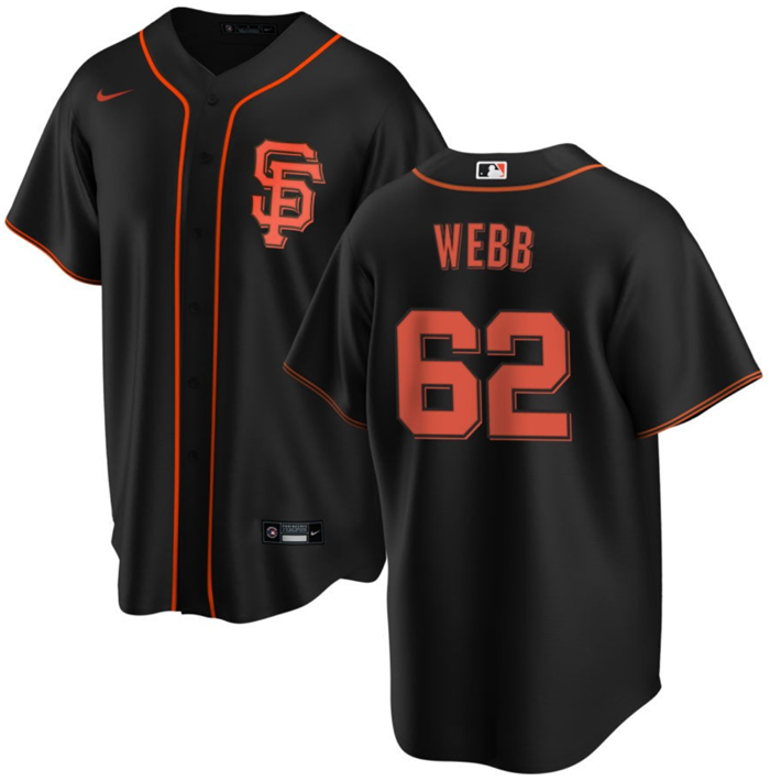 Men's San Francisco Giants #62 Logan Webb Black Cool Base Stitched Jersey